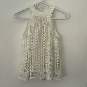 A Moon River white lace top , fully lined.